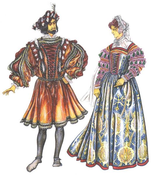 При дворе Франциска короля I творили приглашенные из. далее костюм Древняя